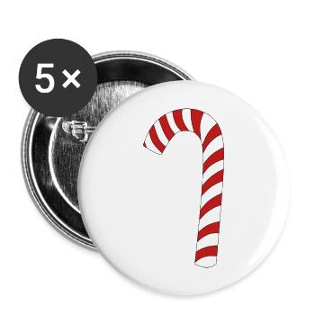 Candy Cane - Buttons large 2.2''/56 mm (5-pack) - white - Front