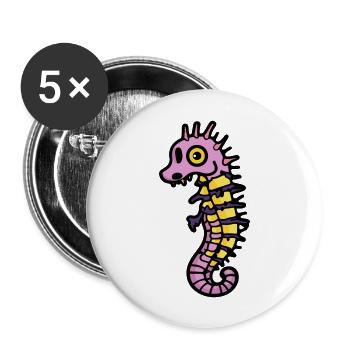 Seahorse Halloween Animal - Buttons large 2.2''/56 mm (5-pack) - white - Front
