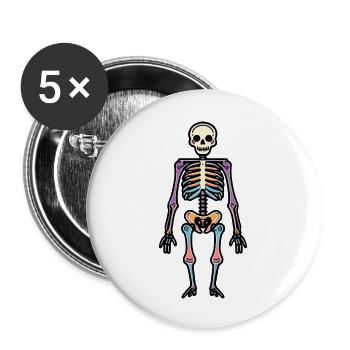 Skelett Lustig Halloween Witzig - Buttons groß 56 mm (5er Pack) - Weiß - Vorne
