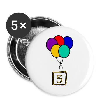 5. 5 YEARS. 5th ANNIVERSARY. 5 YEAR ANNIVERSARY - Buttons large 2.2''/56 mm (5-pack) - white - Front