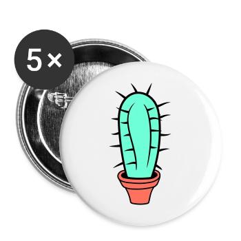 Small Cactus Spines Desert Cacti Flower Pot - Buttons large 2.2''/56 mm (5-pack) - white - Front