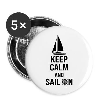 Sailing Water Sports Wind - Buttons large 2.2''/56 mm (5-pack) - white - Front