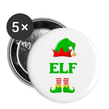 I'm Not An Elf I'm Just Short Santa Christmas - Buttons groß 56 mm (5er Pack) - Weiß - Vorne