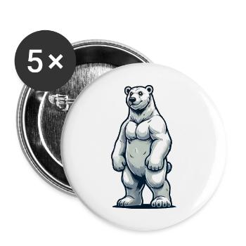 Polar bear - Buttons large 2.2''/56 mm (5-pack) - white - Front
