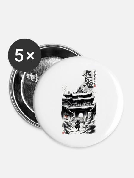 Temple - Buttons groß 56 mm (5er Pack) - Weiß