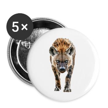 Hyäne - Buttons groß 56 mm (5er Pack) - Weiß - Vorne