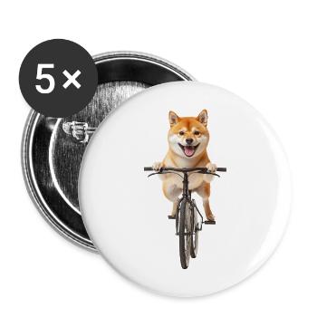 Shiba Inu - Buttons groß 56 mm (5er Pack) - Weiß - Vorne