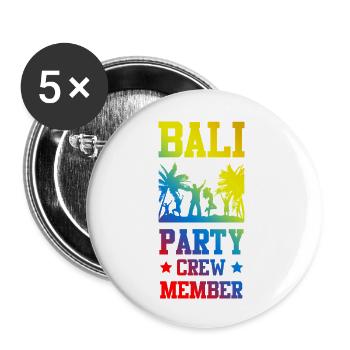 Equipe de fête à Bali - Lot de 5 grands badges (56 mm) - blanc - Devant
