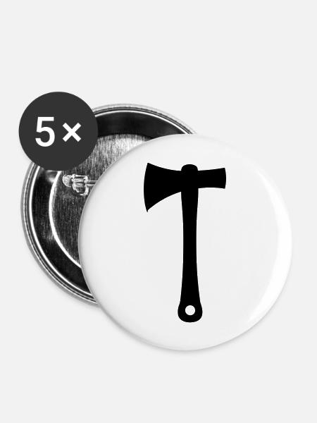 Axt - Buttons groß 56 mm (5er Pack) - Weiß