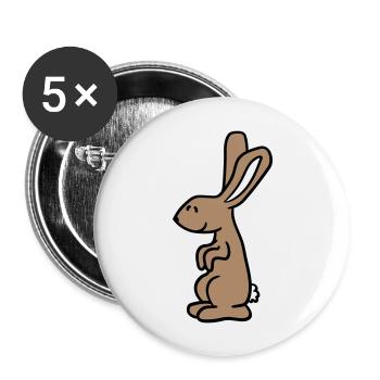 Lapin Lapin Dessin animé Petit Animal Mignon - Lot de 5 grands badges (56 mm) - blanc - Devant