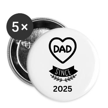 2025 Dad - Buttons large 2.2''/56 mm (5-pack) - white - Front