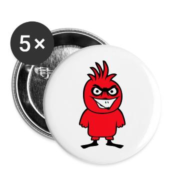 Parrot Bird Stares Nasty Aggressive Rage - Buttons large 2.2''/56 mm (5-pack) - white - Front