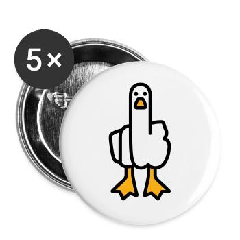 Oie de déclaration - Lot de 5 grands badges (56 mm) - blanc - Devant