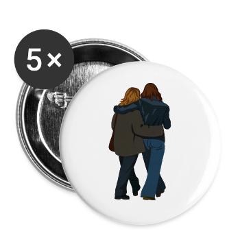 Freundschaft - Buttons groß 56 mm (5er Pack) - Weiß - Vorne