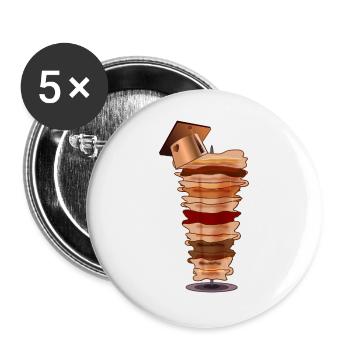 DÖNER KEBAB GRADUATION STUDIES - Buttons large 2.2''/56 mm (5-pack) - white - Front