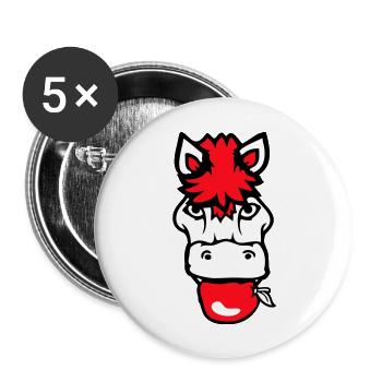 Horse Eating Apple Eating Hunger Fruit Delicious Healthy - Buttons large 2.2''/56 mm (5-pack) - white - Front