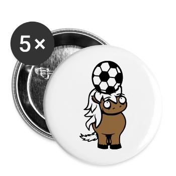 Horse Football Ball Game Header Club Fan Hobby - Buttons large 2.2''/56 mm (5-pack) - white - Front