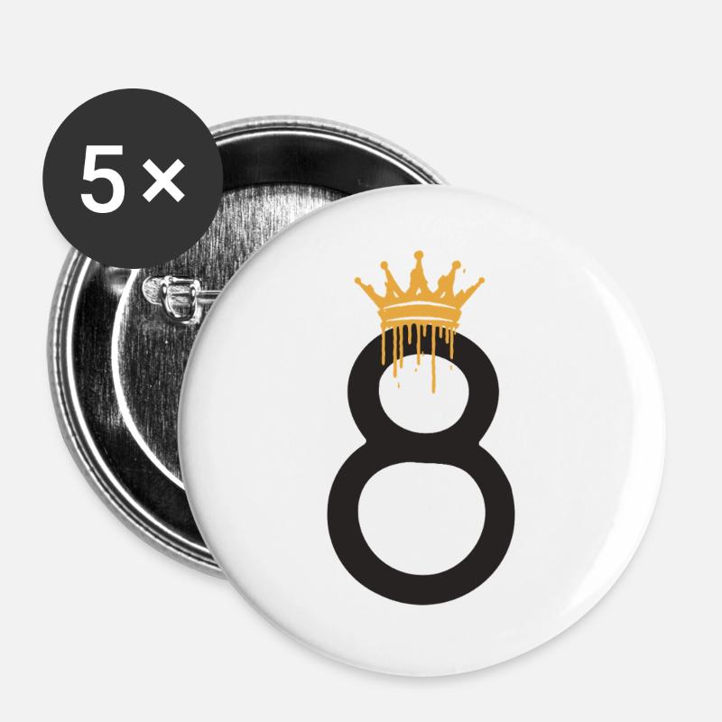 8 - Buttons groß 56 mm (5er Pack) - Weiß