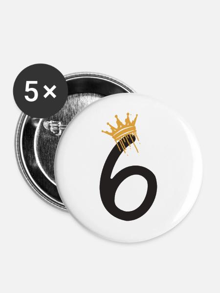6 - Buttons groß 56 mm (5er Pack) - Weiß