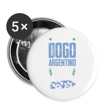 dogo argentino dogs dad - Buttons large 2.2''/56 mm (5-pack) - white - Front
