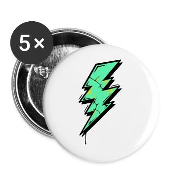 Lightning Style Lightning Abstract - Buttons large 2.2''/56 mm (5-pack) - white - Front