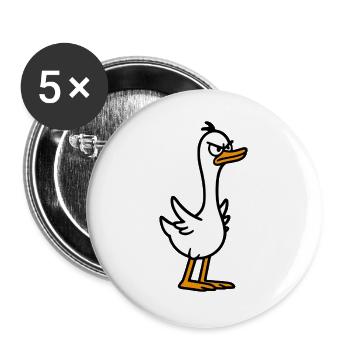 Angry goose - Buttons large 2.2''/56 mm (5-pack) - white - Front