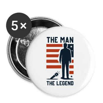 The Man – The Legend - Buttons large 2.2''/56 mm (5-pack) - white - Front