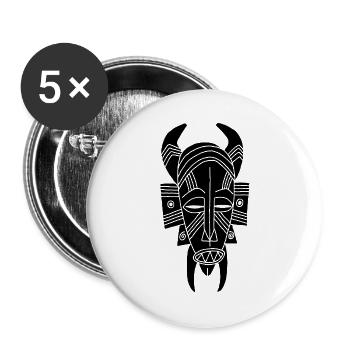 Démon noir africain - Lot de 5 grands badges (56 mm) - blanc - Devant