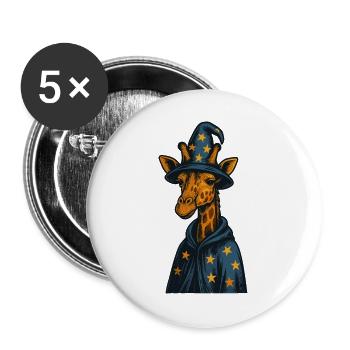 Wizard Giraffe Magic Art - Buttons large 2.2''/56 mm (5-pack) - white - Front