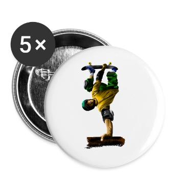 Street Skateboarder Jump Dynamics - Buttons large 2.2''/56 mm (5-pack) - white - Front