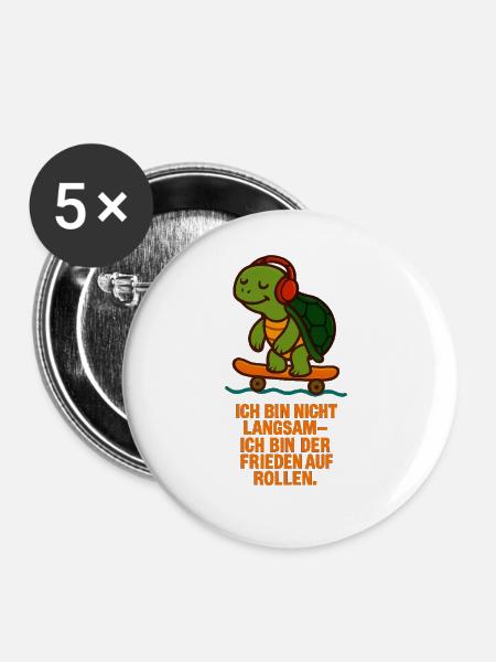 Ich_bin_nicht_Langsam_Ich_bin_der_Flow_auf_Roll - Buttons groß 56 mm (5er Pack) - Weiß