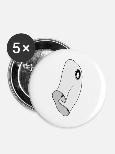 Minimalistischer Geist - Buttons groß 56 mm (5er Pack) - Weiß