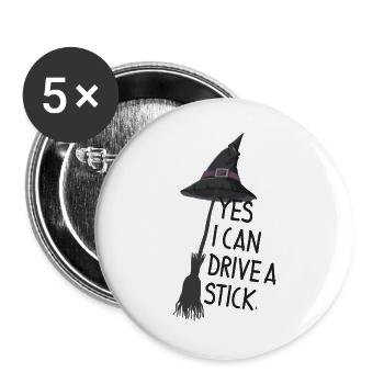 Wtch Power- Yes I Can Drive - Buttons large 2.2''/56 mm (5-pack) - white - Front
