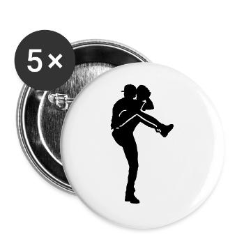 Base-ball - Lot de 5 grands badges (56 mm) - blanc - Devant