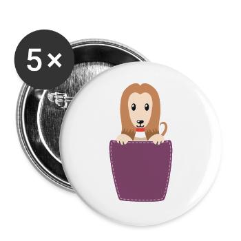 Greyhound in the breast pocket - Buttons large 2.2''/56 mm (5-pack) - white - Front