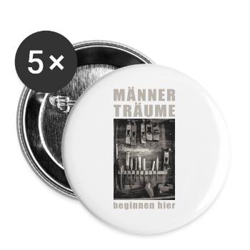 Motif de l’atelier des rêves des hommes - Lot de 5 grands badges (56 mm) - blanc - Devant