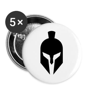 Spartanischer Helm - Buttons groß 56 mm (5er Pack) - Weiß - Vorne