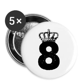 8e Couronne - Lot de 5 grands badges (56 mm) - blanc - Devant