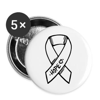Loop Hope Cancer - Buttons large 2.2''/56 mm (5-pack) - white - Front