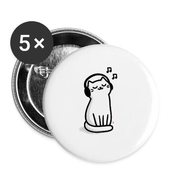 Cat Headphones Cuddle Beat - Buttons large 2.2''/56 mm (5-pack) - white - Front