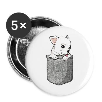 Chihuahua Chihuahueño Pocket - Buttons large 2.2''/56 mm (5-pack) - white - Front