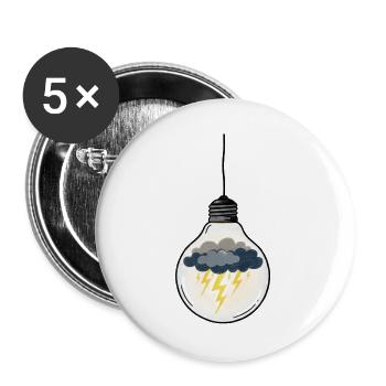 Stormy Idea in Light Bulb - Buttons large 2.2''/56 mm (5-pack) - white - Front