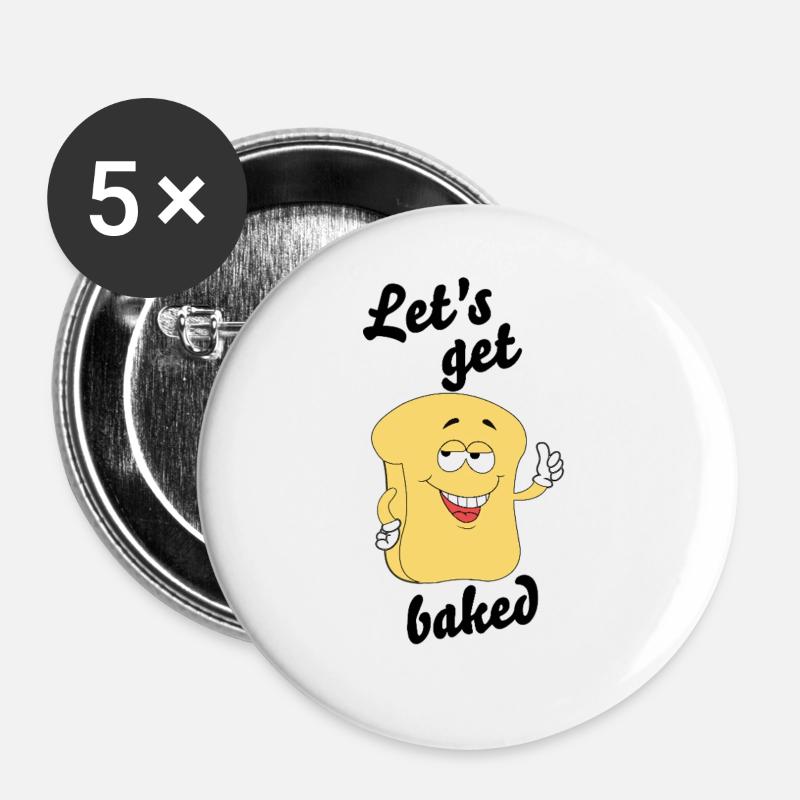 Let's Get Baked – Chilled Bread - Buttons large 2.2''/56 mm (5-pack) - white