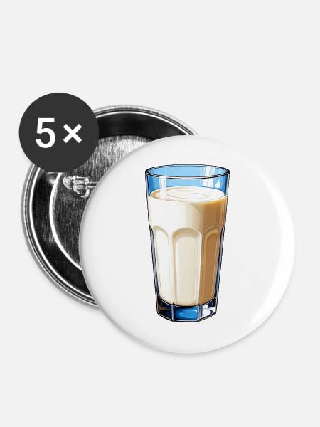 Ein Glas Milch - Buttons groß 56 mm (5er Pack) - Weiß
