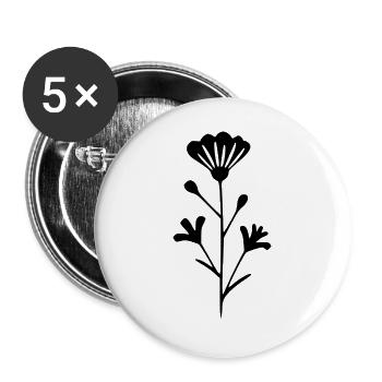 Flower Black Flowers Blossom Wildflowers Herbs - Buttons large 2.2''/56 mm (5-pack) - white - Front