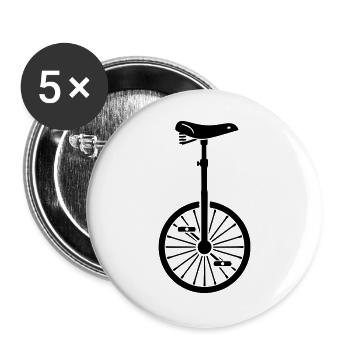 Unicycle Bicycle Circus Acrobatics - Buttons large 2.2''/56 mm (5-pack) - white - Front