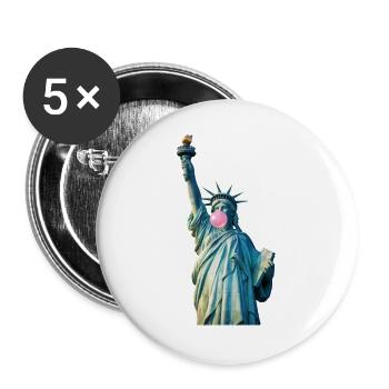 Statue of Liberty Chews Bubblegum - Buttons large 2.2''/56 mm (5-pack) - white - Front