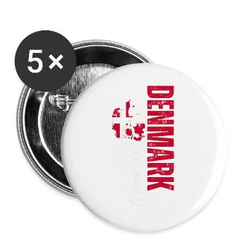 Made in Denmark, Danish Patriot - Buttons groß 56 mm (5er Pack) - Weiß - Vorne