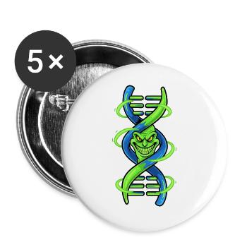 Demonic DNA Double Helix - Buttons large 2.2''/56 mm (5-pack) - white - Front