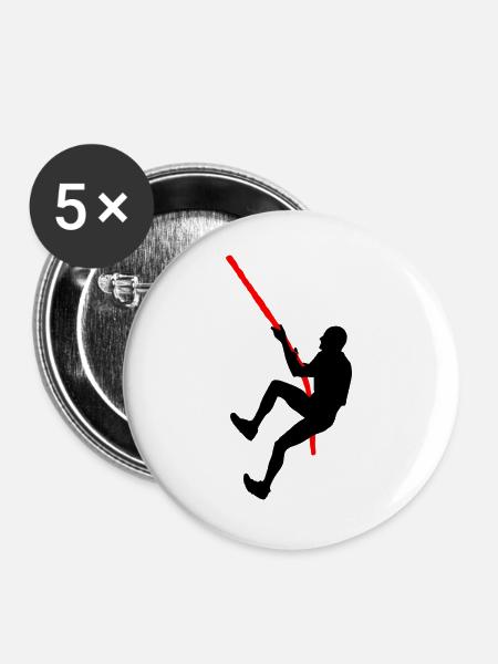 OCR Climb – Seil-Challenge-Design - Buttons groß 56 mm (5er Pack) - Weiß